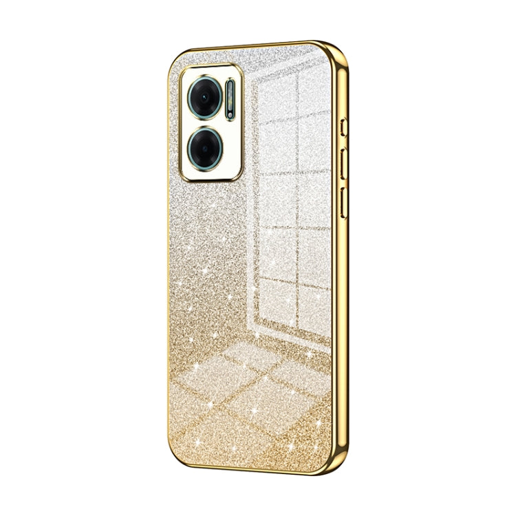For Xiaomi Redmi Note 11E / Redmi 10 5G Gradient Glitter Powder Electroplated Phone Case(Gold) - Xiaomi Cases by PMC TechLife | Online Shopping South Africa | PMC TechLife | Buy Now Pay Later Mobicred
