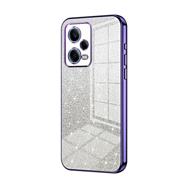 For Xiaomi Redmi Note 12 Pro 5G Gradient Glitter Powder Electroplated Phone Case(Purple) - Xiaomi Cases by PMC TechLife | Online Shopping South Africa | PMC TechLife | Buy Now Pay Later Mobicred