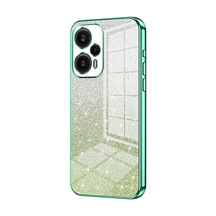 For Xiaomi Redmi Note 12 Turbo/Poco F5 Gradient Glitter Powder Electroplated Phone Case(Green) - Xiaomi Cases by PMC TechLife | Online Shopping South Africa | PMC TechLife | Buy Now Pay Later Mobicred