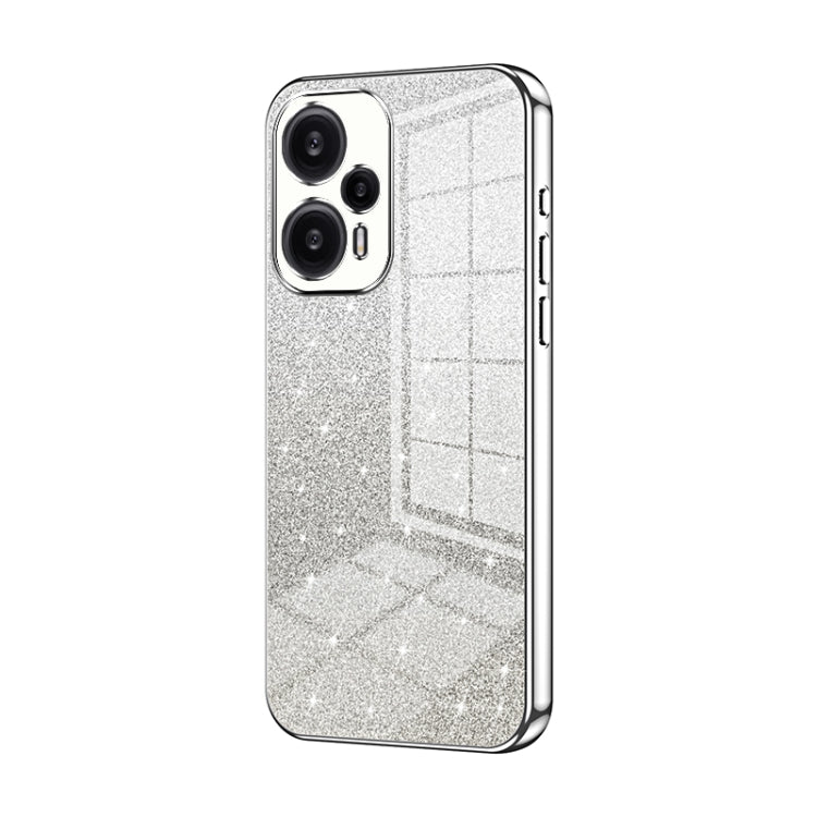 For Xiaomi Redmi Note 12 Turbo/Poco F5 Gradient Glitter Powder Electroplated Phone Case(Silver) - Xiaomi Cases by PMC TechLife | Online Shopping South Africa | PMC TechLife | Buy Now Pay Later Mobicred