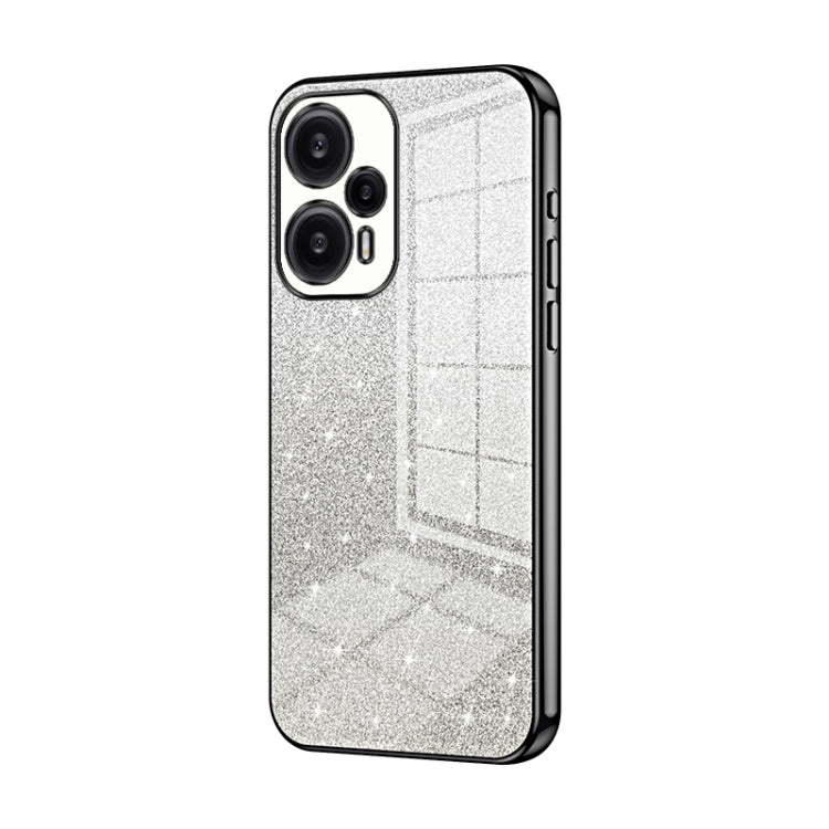 For Xiaomi Redmi Note 12 Turbo/Poco F5 Gradient Glitter Powder Electroplated Phone Case(Black) - free shipping - PMC TechLife - Order now!