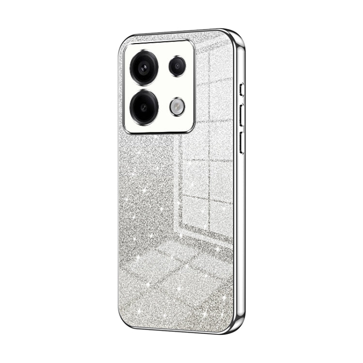 For Xiaomi Redmi Note 13 Pro 5G Gradient Glitter Powder Electroplated Phone Case(Silver) - Note 13 Pro Cases by PMC TechLife | Online Shopping South Africa | PMC TechLife | Buy Now Pay Later Mobicred