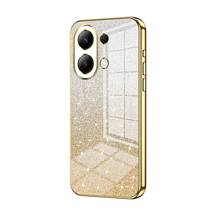 For Xiaomi Redmi Note 13 4G Gradient Glitter Powder Electroplated Phone Case(Gold) - Note 13 Cases by PMC TechLife | Online Shopping South Africa | PMC TechLife | Buy Now Pay Later Mobicred