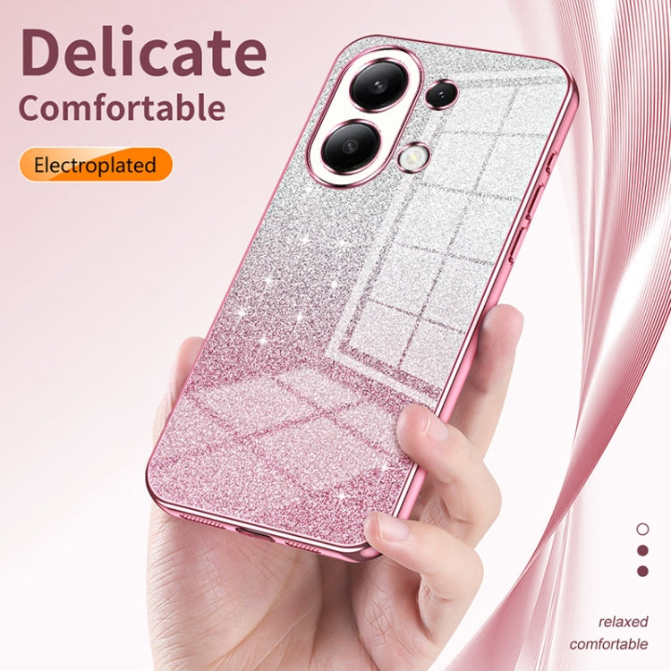 For Xiaomi Redmi Note 9 Pro 5G/Mi 10T Lite Gradient Glitter Powder Electroplated Phone Case(Transparent) - Xiaomi Cases by PMC TechLife | Online Shopping South Africa | PMC TechLife | Buy Now Pay Later Mobicred