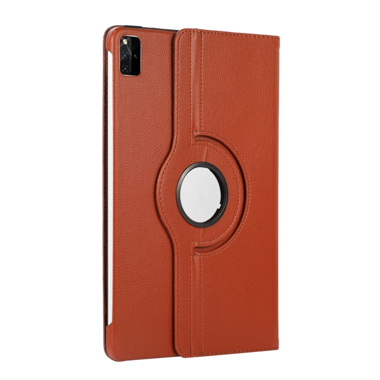For Lenovo Tab M11 / Xiaoxin Pad 11 2024 360 Degree Rotation Litchi Texture Leather Tablet Case(Brown) - Lenovo by PMC Jewellery | Online Shopping South Africa | PMC Jewellery | Buy Now Pay Later Mobicred