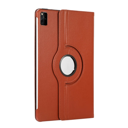 For Lenovo Tab M11 / Xiaoxin Pad 11 2024 360 Degree Rotation Litchi Texture Leather Tablet Case(Brown) - Lenovo by PMC Jewellery | Online Shopping South Africa | PMC Jewellery | Buy Now Pay Later Mobicred