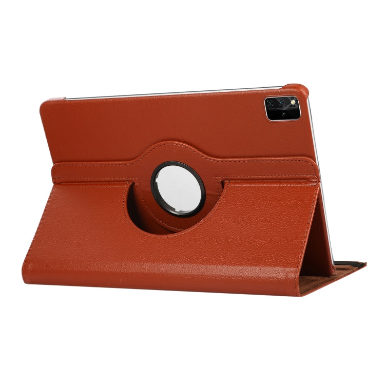 For Lenovo Tab M11 / Xiaoxin Pad 11 2024 360 Degree Rotation Litchi Texture Leather Tablet Case(Brown) - Lenovo by PMC Jewellery | Online Shopping South Africa | PMC Jewellery | Buy Now Pay Later Mobicred