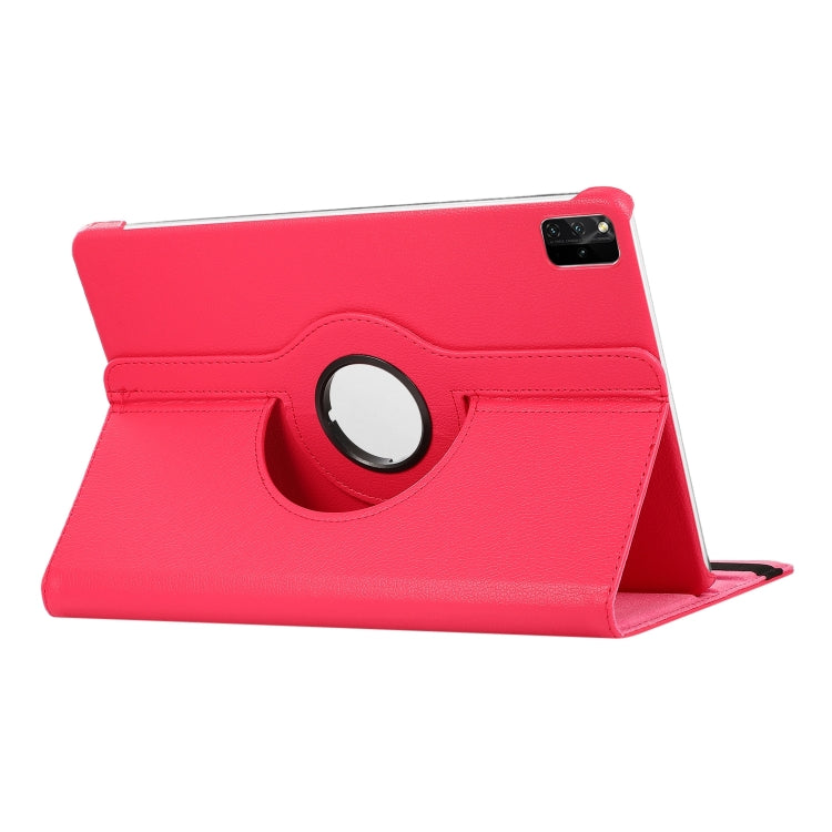 For Lenovo Tab M11 / Xiaoxin Pad 11 2024 360 Degree Rotation Litchi Texture Leather Tablet Case(Rose Red) - Lenovo by PMC Jewellery | Online Shopping South Africa | PMC Jewellery | Buy Now Pay Later Mobicred