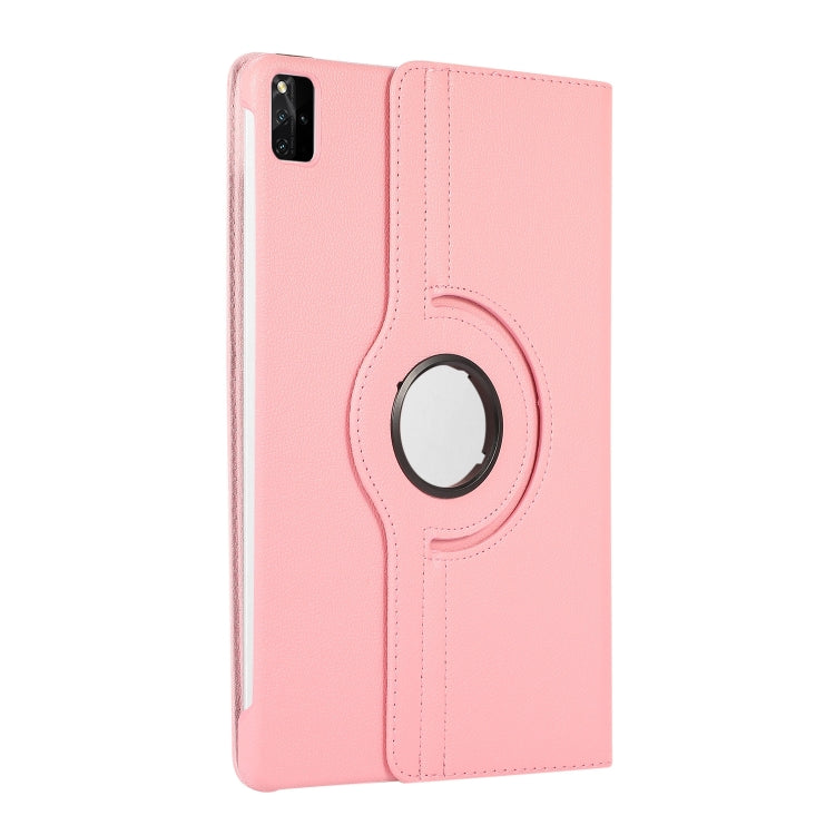 For Lenovo Tab M11 / Xiaoxin Pad 11 2024 360 Degree Rotation Litchi Texture Leather Tablet Case(Pink)