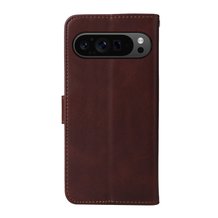 For Google Pixel 9 Pro Classic Calf Texture Flip Leather Phone Case(Brown) - Google Cases by PMC TechLife | Online Shopping South Africa | PMC TechLife | Buy Now Pay Later Mobicred