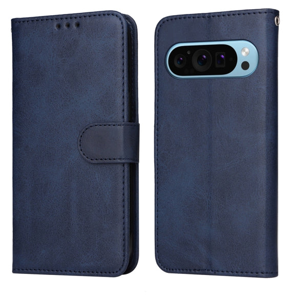 For Google Pixel 9 Classic Calf Texture Flip Leather Phone Case(Blue)