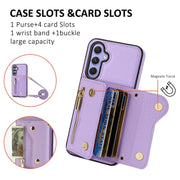 For Samsung Galaxy S24+ DF-09 Crossbody Litchi texture Card Bag Design PU Phone Case(Purple)