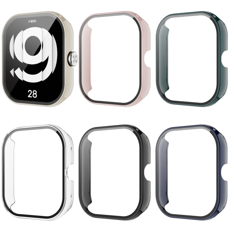 For Redmi Watch 4 PC + Tempered Glass Integrated Watch Protective Case(Black) - Watch Cases by PMC TechLife | Online Shopping South Africa | PMC TechLife