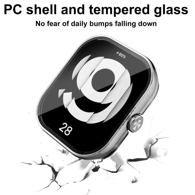 For Redmi Watch 4 PC + Tempered Glass Integrated Watch Protective Case(Black) - Watch Cases by PMC TechLife | Online Shopping South Africa | PMC TechLife