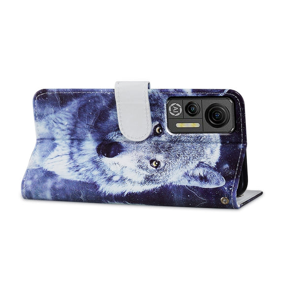 For Ulefone Note 14 Painted Pattern Horizontal Flip Leather Phone Case(White Wolf)