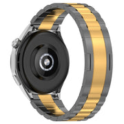 For Huawei Watch GT4 / GT3 / GT2 / GT 46mm Three Strains HW Buckle Metal Watch Band(Grey Gold)