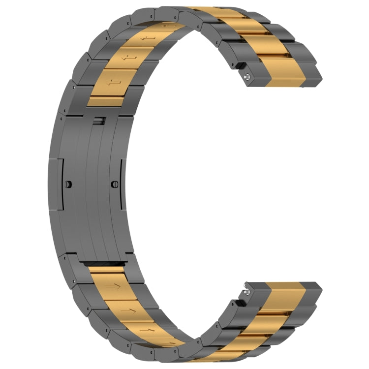 For Huawei Watch GT4 / GT3 / GT2 / GT 46mm Three Strains HW Buckle Metal Watch Band(Grey Gold)
