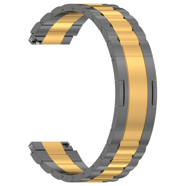 For Huawei Watch GT4 / GT3 / GT2 / GT 46mm Three Strains HW Buckle Metal Watch Band(Grey Gold) - Watch Bands by PMC TechLife | Online Shopping South Africa | PMC TechLife