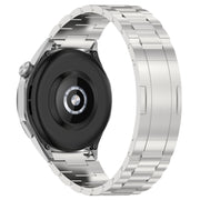 For Huawei Watch GT4 / GT3 / GT2 / GT 46mm Three Strains HW Buckle Metal Watch Band(Silver)