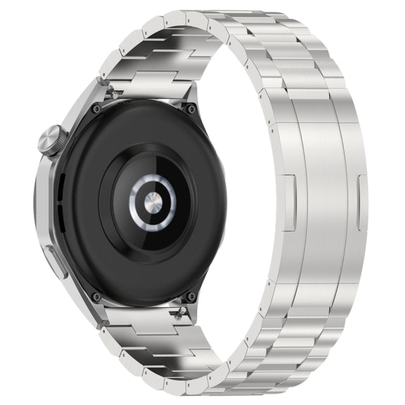 For Huawei Watch GT4 / GT3 / GT2 / GT 46mm Three Strains HW Buckle Metal Watch Band(Silver)