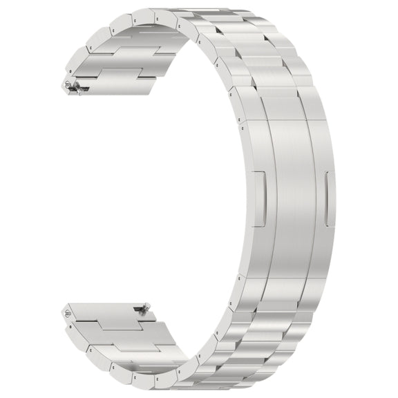 For Huawei Watch GT4 / GT3 / GT2 / GT 46mm Three Strains HW Buckle Metal Watch Band(Silver)
