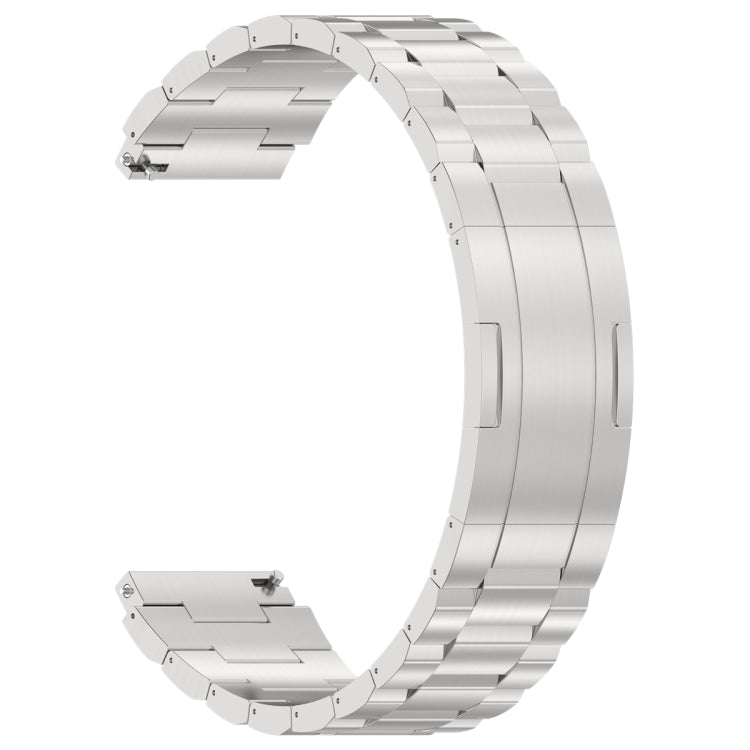 For Huawei Watch GT4 / GT3 / GT2 / GT 46mm Three Strains HW Buckle Metal Watch Band(Silver)