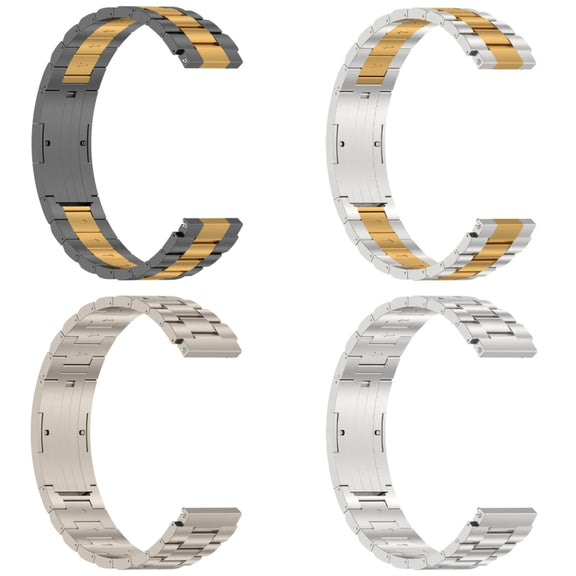 For Huawei Watch GT4 / GT3 / GT2 / GT 46mm Three Strains HW Buckle Metal Watch Band(Silver)