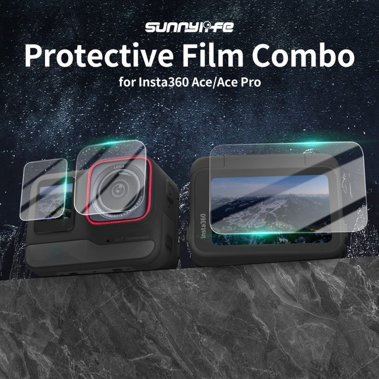For Insta360 Ace Sunnylife 3 in 1 Rear & Front Screen Lens Explosion proof Film(2 Sets) - Protective Film & Stickers by Sunnylife | Online Shopping South Africa | PMC TechLife | Buy Now Pay Later Mobicred