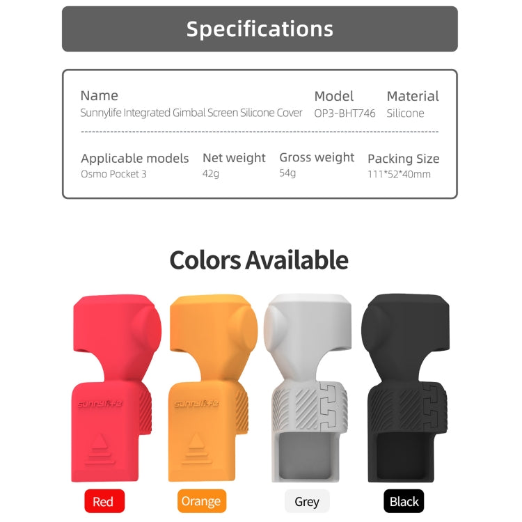 For DJI Osmo Pocket 3 Sunnylife OP3-BHT746 Silicone Protective Case(Black) - Case & Bags by Sunnylife | Online Shopping South Africa | PMC TechLife | Buy Now Pay Later Mobicred