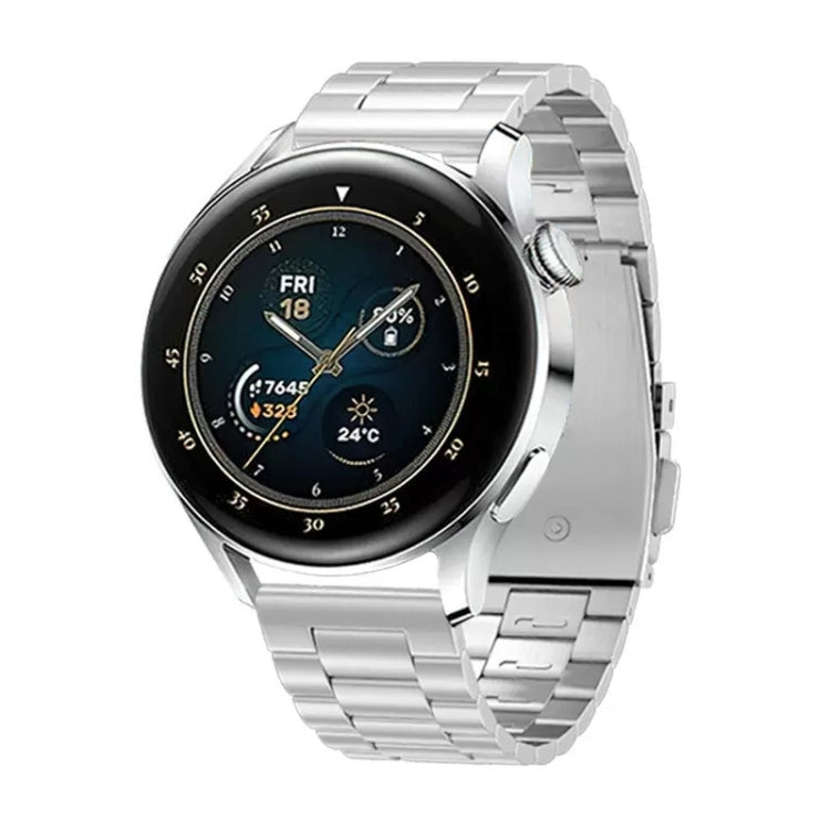 For Huawei Watch GT4 / GT3 / GT2 46mm Three Strains Flat Buckle Titanium Steel Watch Band(Silver) - free shipping - PMC TechLife - Order now!
