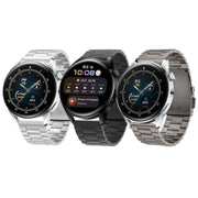 For Huawei Watch GT4 / GT3 / GT2 46mm Three Strains Flat Buckle Titanium Steel Watch Band(Grey)