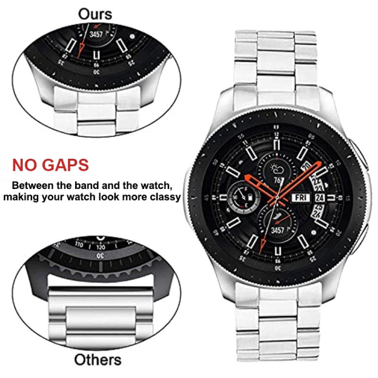 For Huawei Watch GT 4 46mm Three Strains Curved Flat Buckle Stainless Steel Watch Band(Black) - Watch Bands by PMC TechLife | Online Shopping South Africa | PMC TechLife