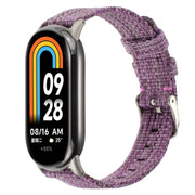 For Xiaomi Mi Band 8 Nylon Canvas Watch Band(Purple)