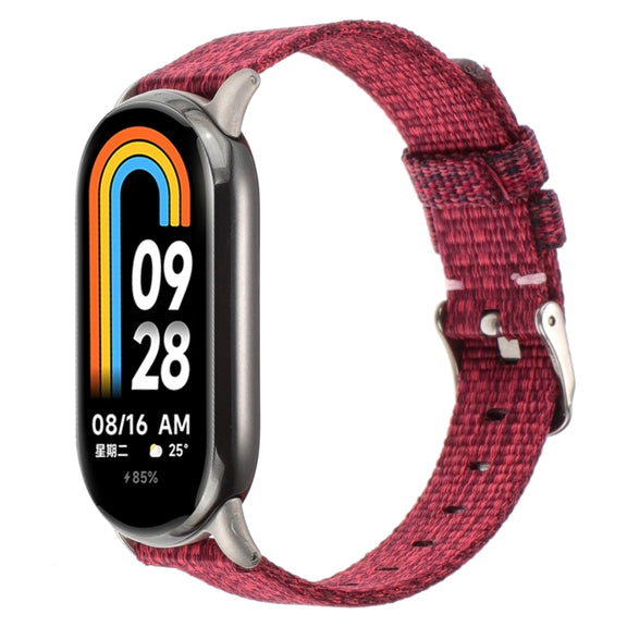 For Xiaomi Mi Band 8 Nylon Canvas Watch Band(Red)
