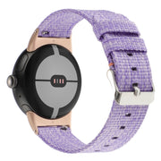 For Google Pixel Watch 2 / Pixel Watch Nylon Canvas Watch Band(Lavender Purple)