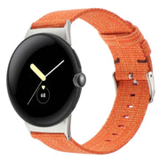 For Google Pixel Watch 2 / Pixel Watch Nylon Canvas Watch Band(Orange)