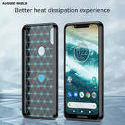 For Motorola Moto One Carbon Fiber Brushed Texture TPU Phone Case(Black)