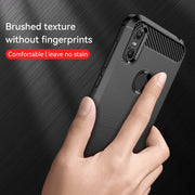 For Motorola Moto One Carbon Fiber Brushed Texture TPU Phone Case(Black)