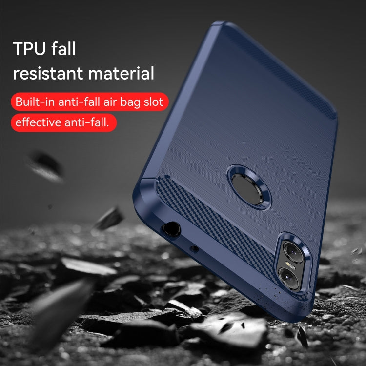 For Motorola Moto One Carbon Fiber Brushed Texture TPU Phone Case(Blue) - free shipping - PMC TechLife - Order now!