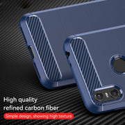 For Motorola Moto One Carbon Fiber Brushed Texture TPU Phone Case(Blue)