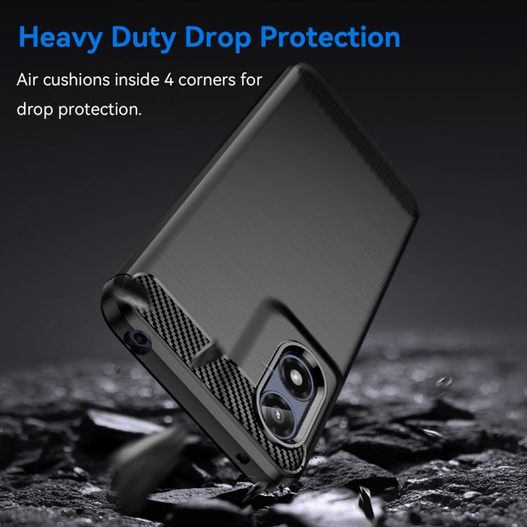 For Motorola Moto G Play 2024 Brushed Texture Carbon Fiber TPU Phone Case(Black)