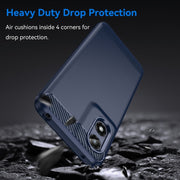 For Motorola Moto G Play 2024 Brushed Texture Carbon Fiber TPU Phone Case(Blue)