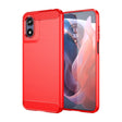 For Motorola Moto G Play 2024 Brushed Texture Carbon Fiber TPU Phone Case(Red) - Motorola Cases by PMC Jewellery | Online Shopping South Africa | PMC Jewellery | Buy Now Pay Later Mobicred