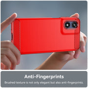 For Motorola Moto G Play 2024 Brushed Texture Carbon Fiber TPU Phone Case(Red)