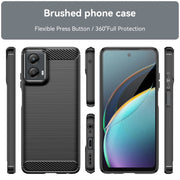 For Motorola Moto G 5G 2024 Brushed Texture Carbon Fiber TPU Phone Case(Black)