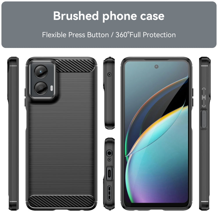 For Motorola Moto G 5G 2024 Brushed Texture Carbon Fiber TPU Phone Case(Black)