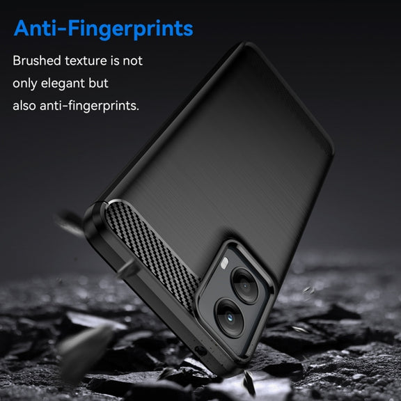 For Motorola Moto G 5G 2024 Brushed Texture Carbon Fiber TPU Phone Case(Black)