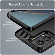 For Motorola Moto G 5G 2024 Brushed Texture Carbon Fiber TPU Phone Case(Black)