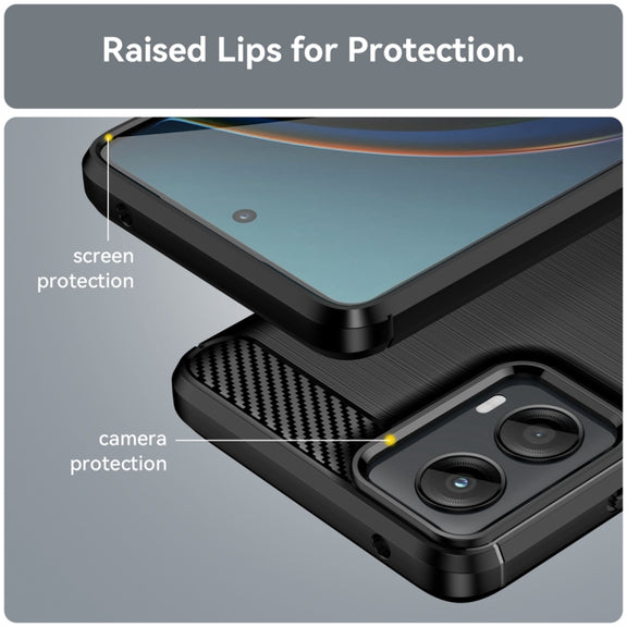For Motorola Moto G 5G 2024 Brushed Texture Carbon Fiber TPU Phone Case(Black)