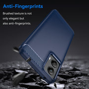 For Motorola Moto G 5G 2024 Brushed Texture Carbon Fiber TPU Phone Case(Blue)